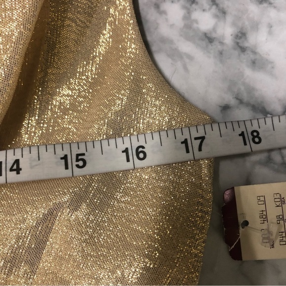 Jessica Howards Evenings Gold Shimmy Sleeveless Top Size 10 NWT - Picture 4 of 5
